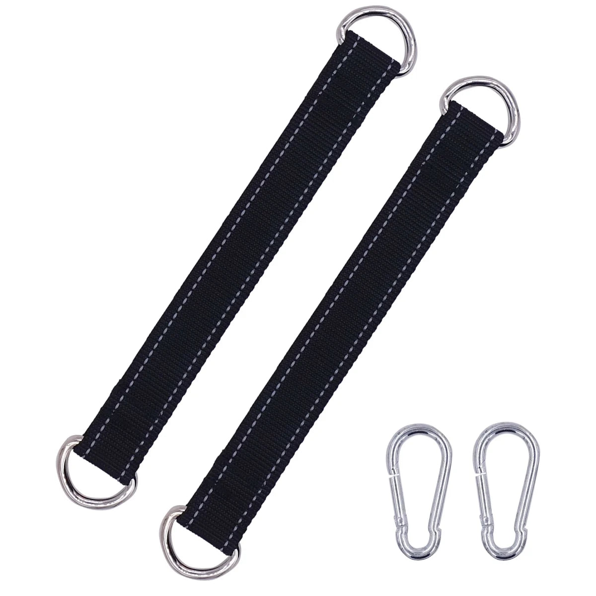 2 Pcs 440 Lbs Heavy Duty Hanging Strap With Carabiner Hook