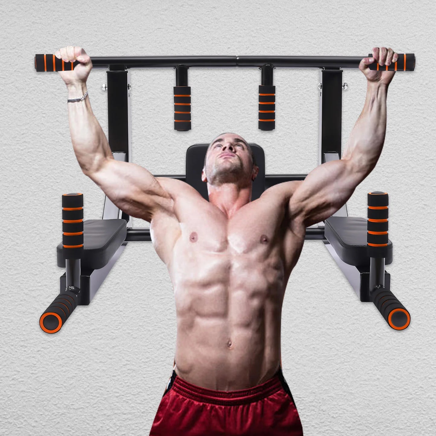 Pull Up Bar Raise Dip Station Vertical Knee Exercise Equipment